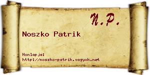 Noszko Patrik névjegykártya